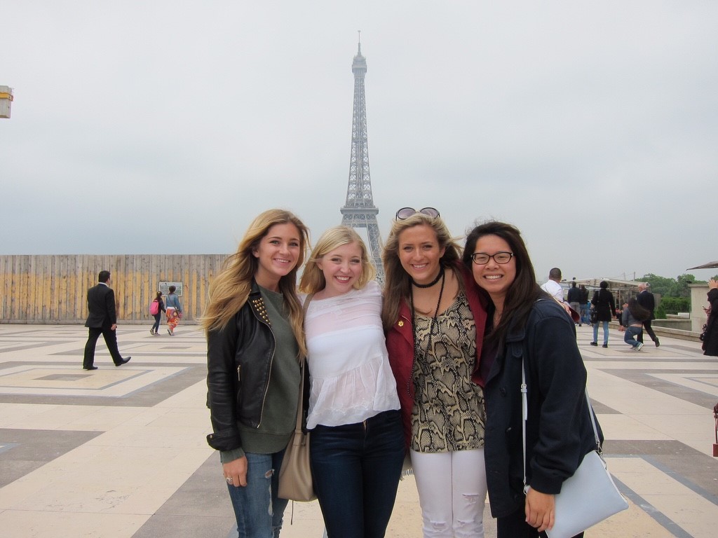 Our first stop at the Eiffel Tower, amazing!