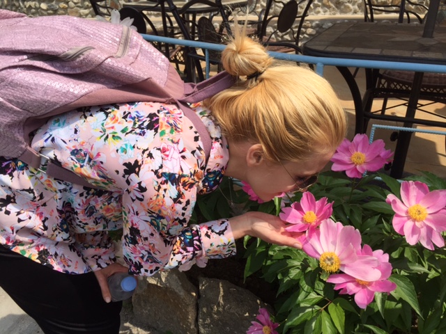 stopping to smell the flowers