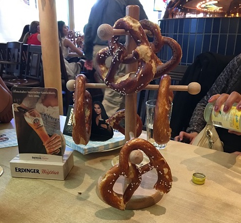 eating pretzels in germany