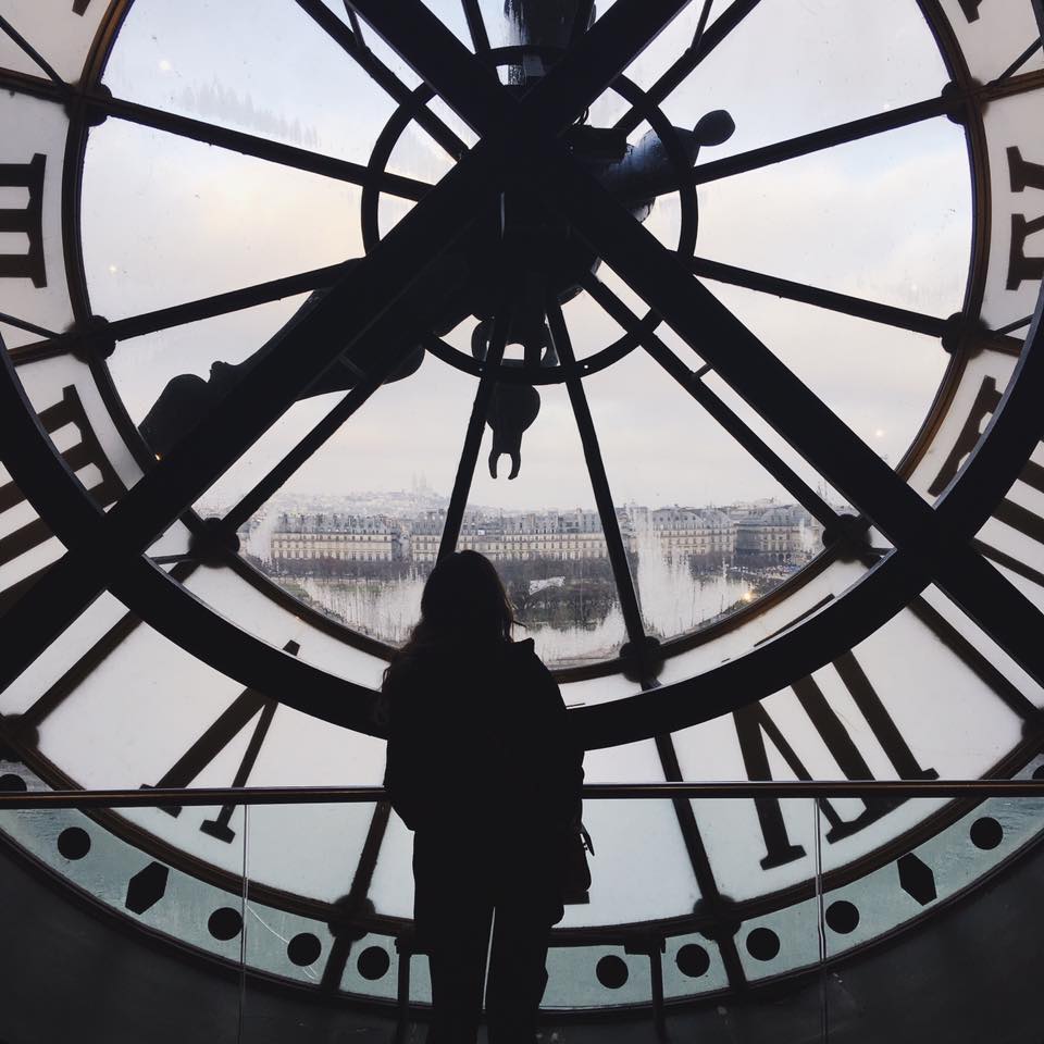 looking at london through a giant clock