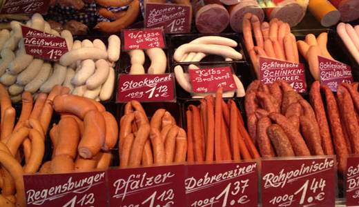 A common German cuisine is wurst, also known as German sausage.