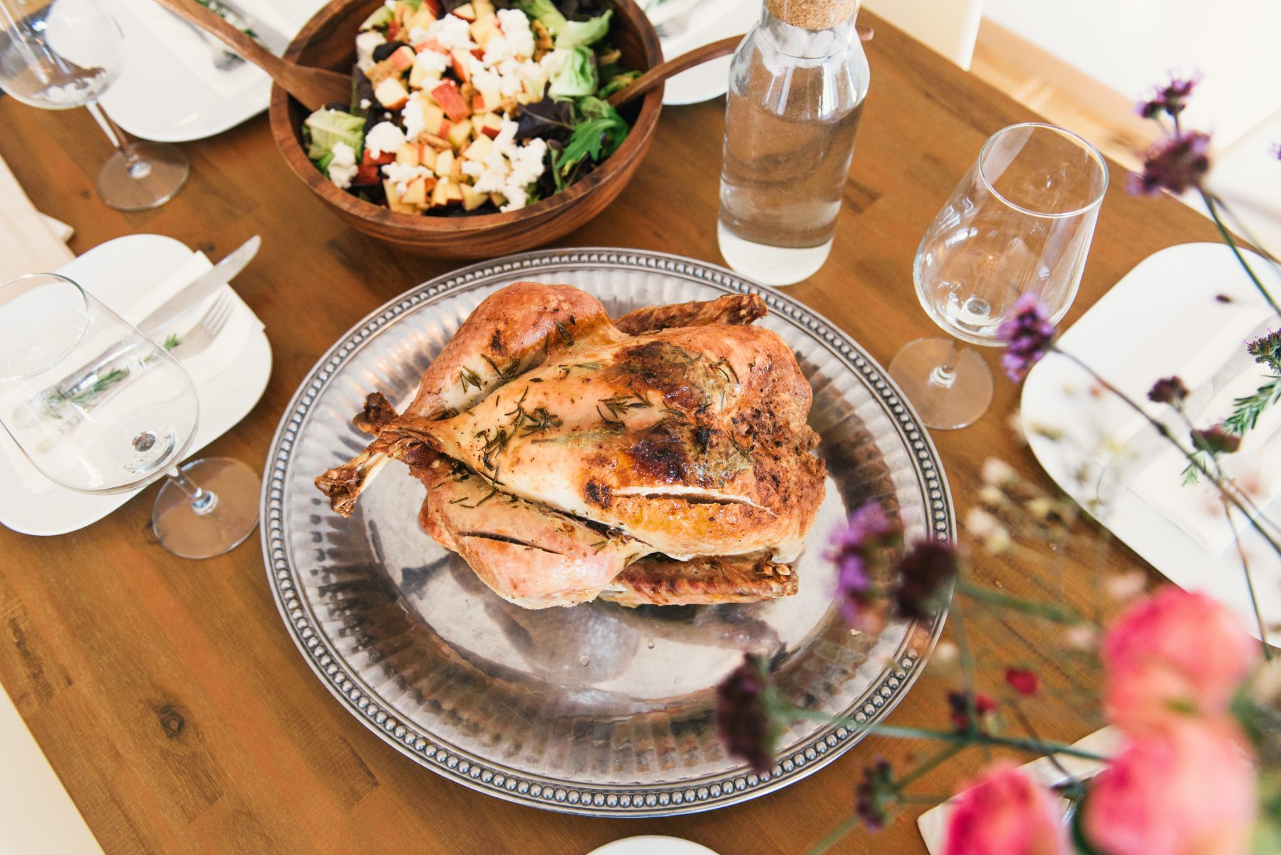 thanksgiving turkey and salad