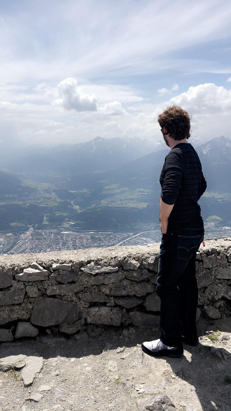 gazing over the mountains in austria