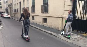riding electric scooters in Paris