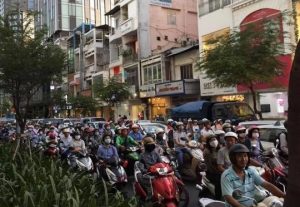 Rush hour traffic in Vietnam